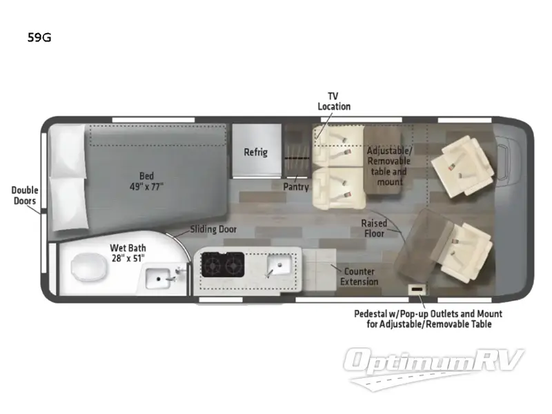 2023 Winnebago Travato 59G RV Floorplan Photo