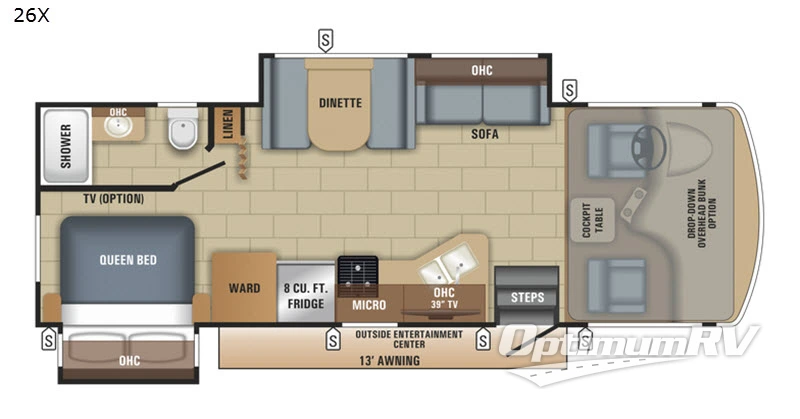 2018 Jayco Alante 26X RV Floorplan Photo