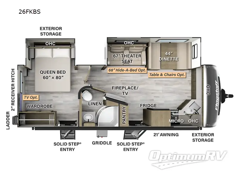 2024 Forest River Flagstaff Super Lite 26FKBS RV Floorplan Photo