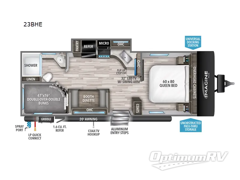 2022 Grand Design Imagine XLS 23BHE Floorplan Photo