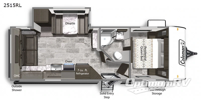 2020 Dutchmen Coleman Light 2515RL RV Floorplan Photo