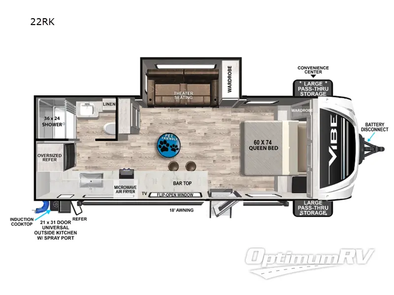 2024 Forest River Vibe 22RK RV Floorplan Photo