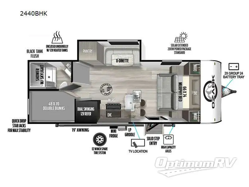 2024 Forest River Ozark 2440BHK RV Floorplan Photo