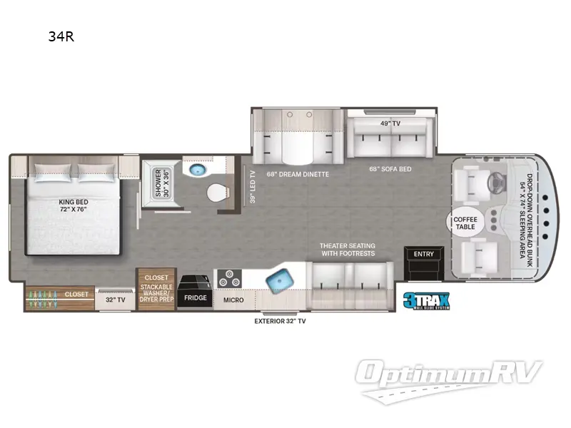 2022 Thor Hurricane 34R Floorplan Photo