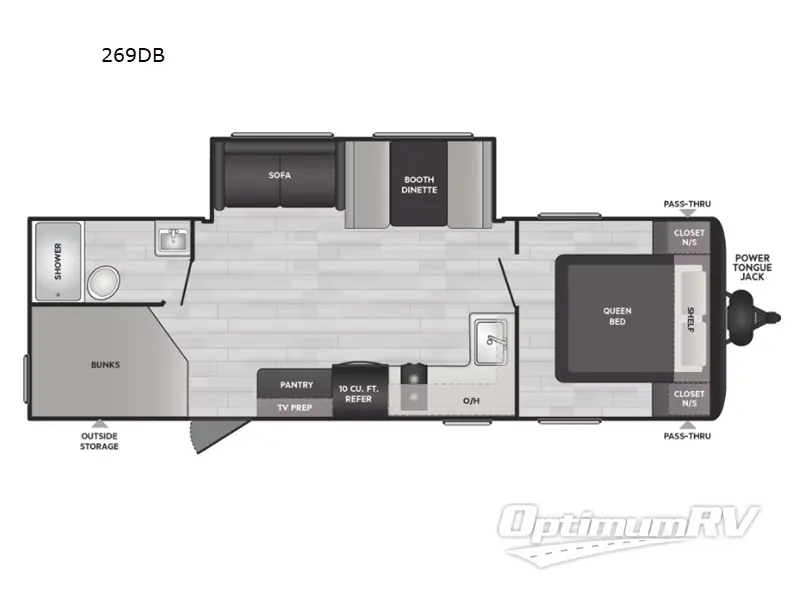 2024 Keystone Hideout Sport 269DB RV Floorplan Photo