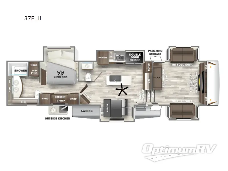 2025 Forest River Sabre 37FLH RV Floorplan Photo