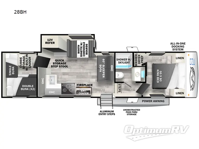 2023 Forest River Wildcat 28BH RV Floorplan Photo