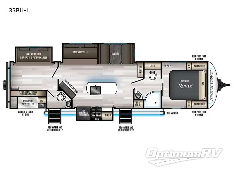 2021 Forest River Cherokee Alpha Wolf 33BH RV Floorplan Photo