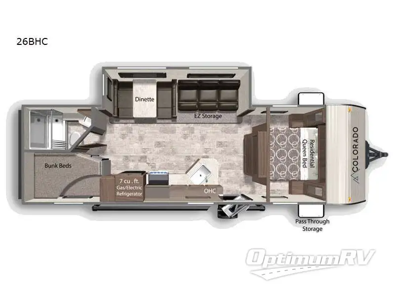 2022 Dutchmen Colorado 26BHC RV Floorplan Photo