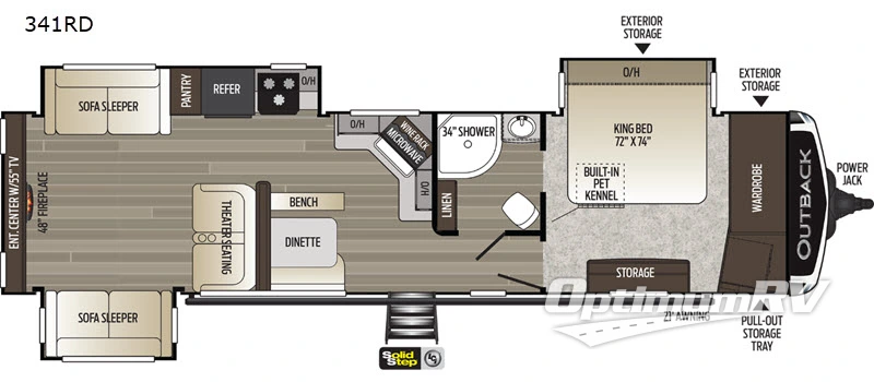 2020 Keystone Outback 341RD RV Floorplan Photo