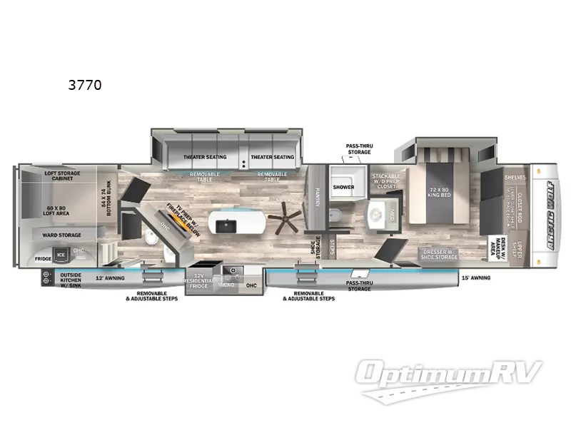 2023 Forest River Cherokee Arctic Wolf Suite 3770SUITE RV Floorplan Photo