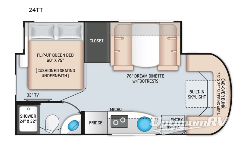 2021 Thor Delano Sprinter 24TT RV Floorplan Photo