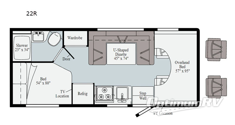 2020 Winnebago Minnie Winnie 22R Floorplan Photo