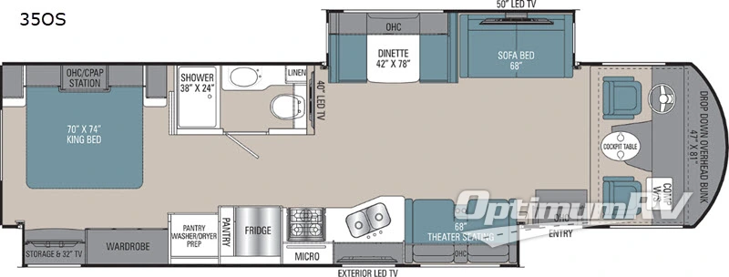 2020 Coachmen Mirada 35OS RV Floorplan Photo