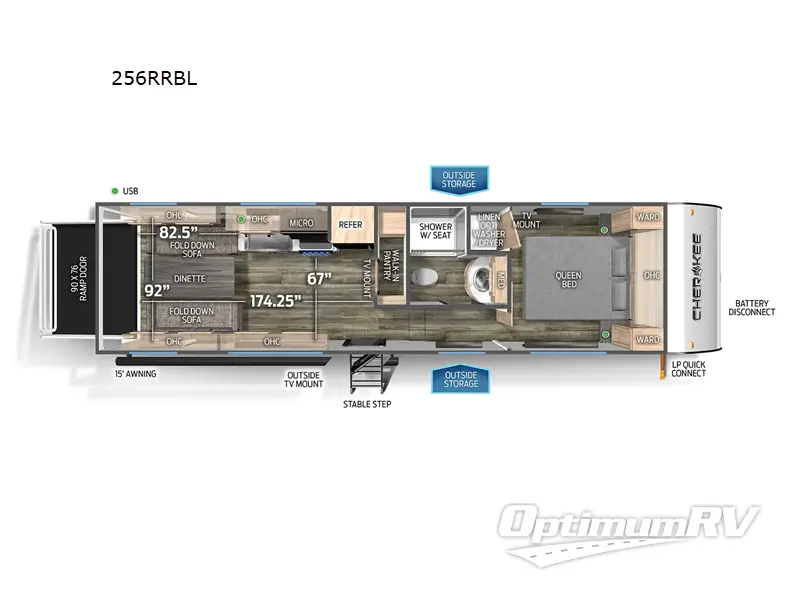 2025 Forest River Cherokee Black Label 256RRBL RV Floorplan Photo