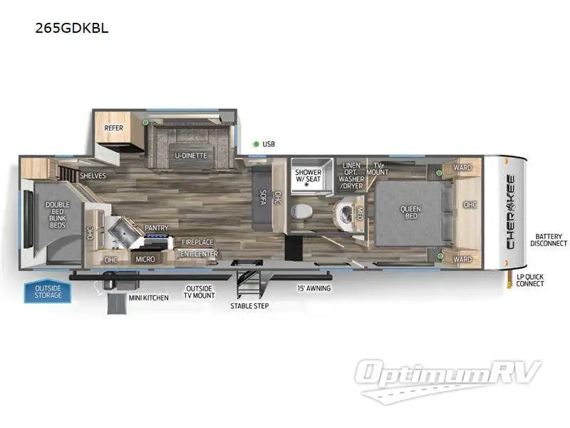 2025 Forest River Cherokee Black Label 265GDKBL RV Floorplan Photo