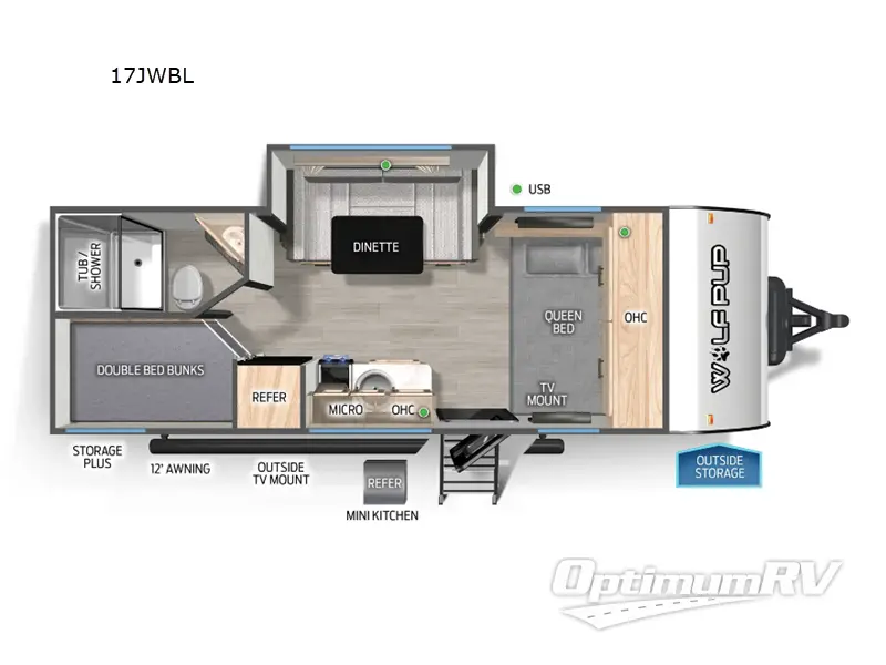 2025 Forest River Cherokee Wolf Pup Black Label 17JWBL RV Floorplan Photo