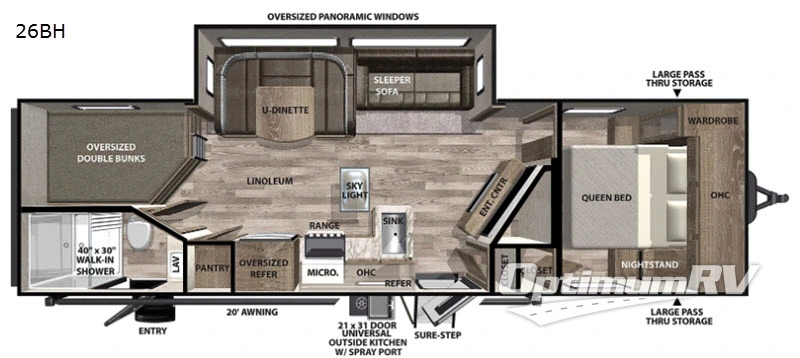 2020 Forest River Vibe 26BH RV Floorplan Photo