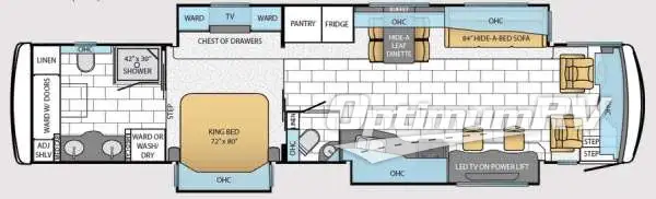 2014 Newmar Ventana 4369 RV Floorplan Photo