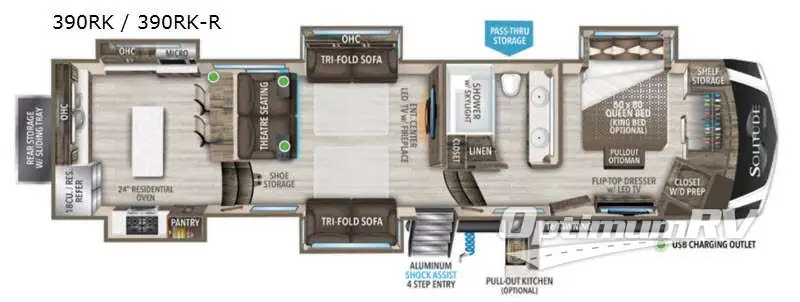 2021 Grand Design Solitude 390RK Floorplan Photo