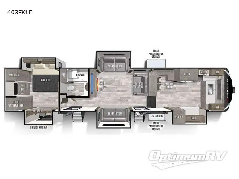 2021 Forest River Cardinal Limited 403FKLE RV Floorplan Photo