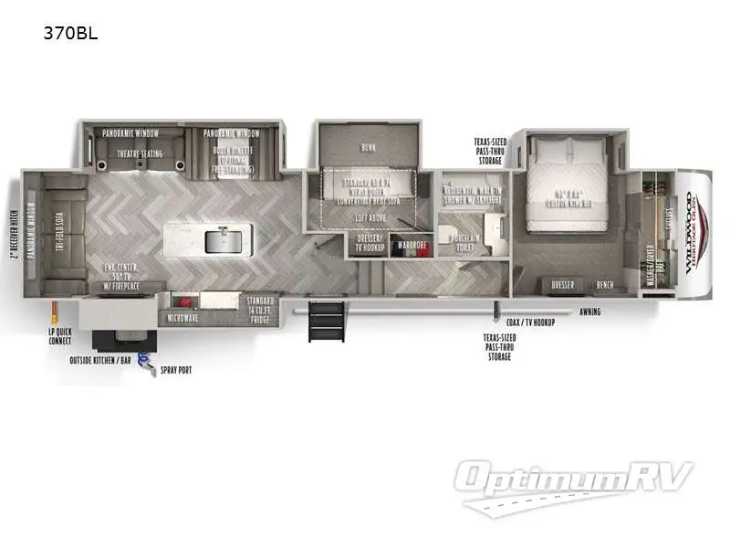 2021 Forest River Wildwood Heritage Glen 370BL Floorplan Photo