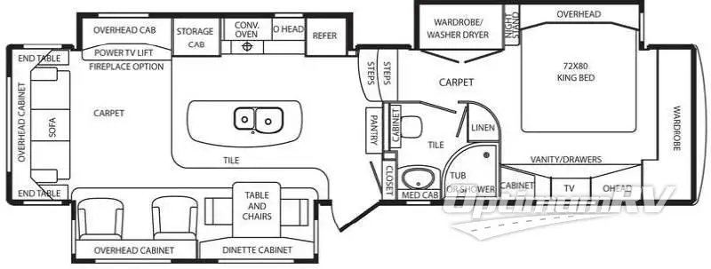 2011 DRV Luxury Suites Mobile Suites 36RSSB3 Floorplan Photo