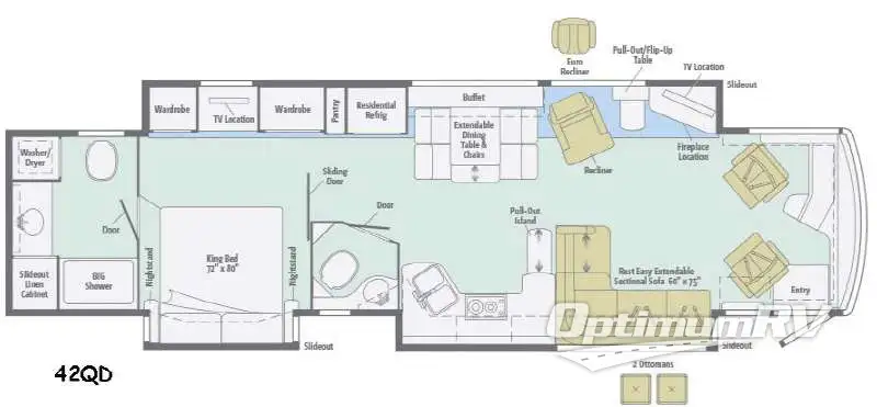 2016 Itasca Ellipse 42QD RV Floorplan Photo