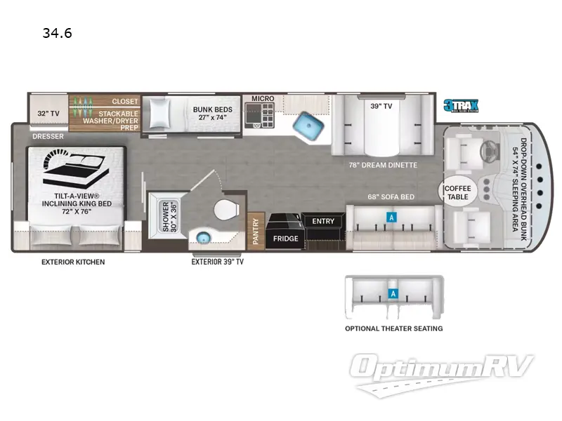 2022 Thor Miramar 34.6 RV Floorplan Photo