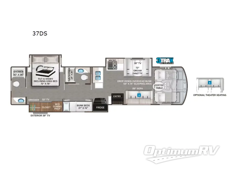 2022 Thor Challenger 37DS RV Floorplan Photo