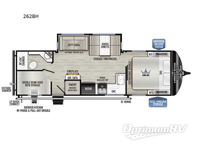 2025 East To West Della Terra 262BH RV Floorplan Photo