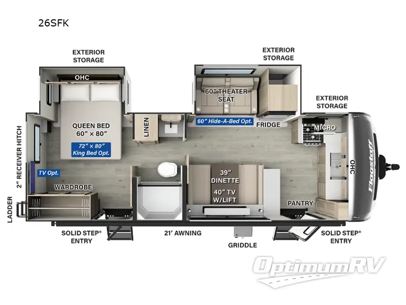 2025 Forest River Flagstaff Super Lite 26SFK RV Floorplan Photo