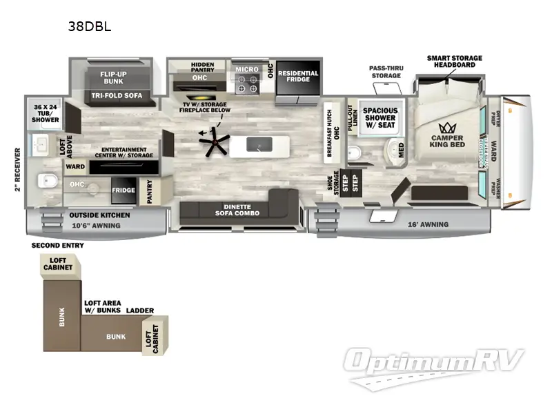 2025 Forest River Sabre 38DBL RV Floorplan Photo