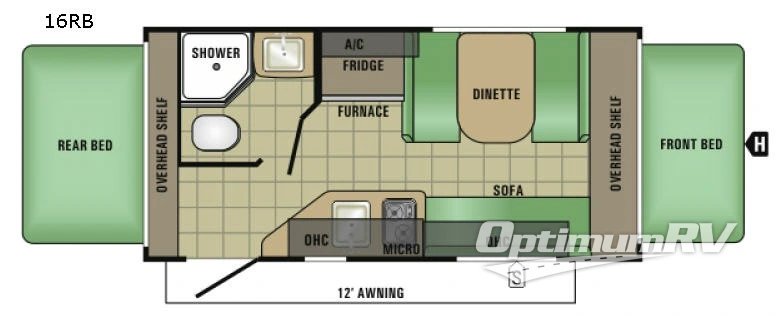 2017 Starcraft Launch Mini 16RB RV Floorplan Photo