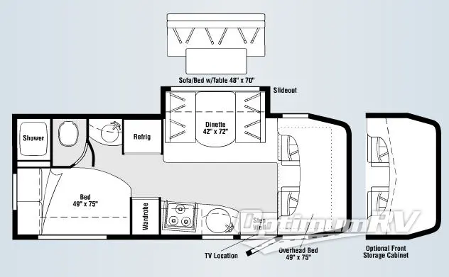 2008 Winnebago View 24J RV Floorplan Photo