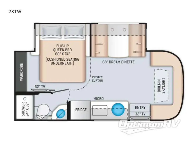 2022 Thor Compass M-23TW TRANSIT RV Floorplan Photo