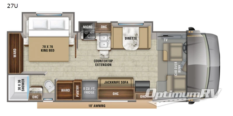 2020 Jayco Greyhawk 27U RV Floorplan Photo