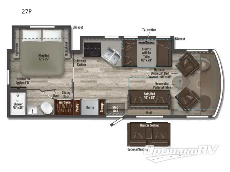 2022 Winnebago Vista 27P RV Floorplan Photo