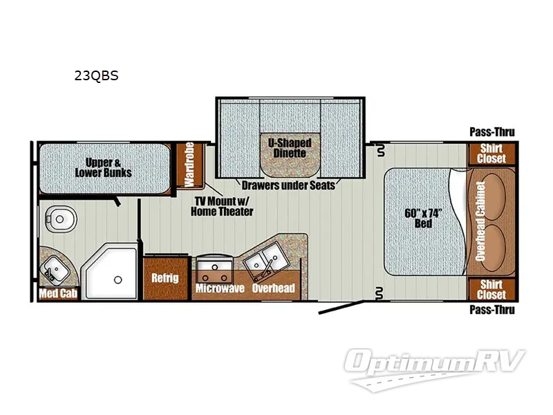 2023 Gulf Stream Vintage Cruiser 23QBS RV Floorplan Photo