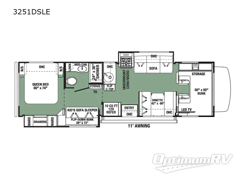 2021 Forest River Forester LE 3251DSLE Ford RV Floorplan Photo