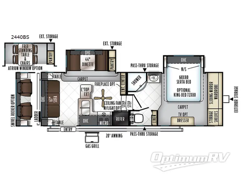 2018 Forest River Rockwood Ultra Lite 2440BS RV Floorplan Photo