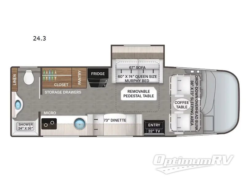 2023 Thor Axis 24.3 RV Floorplan Photo