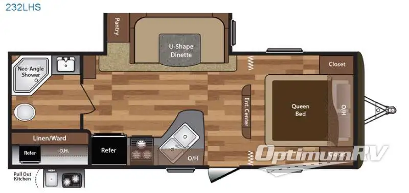 2016 Keystone Hideout 232LHS Floorplan Photo