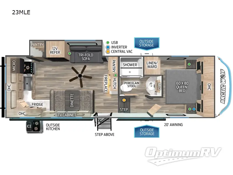 2024 Forest River Cherokee Arctic Wolf 23MLE RV Floorplan Photo