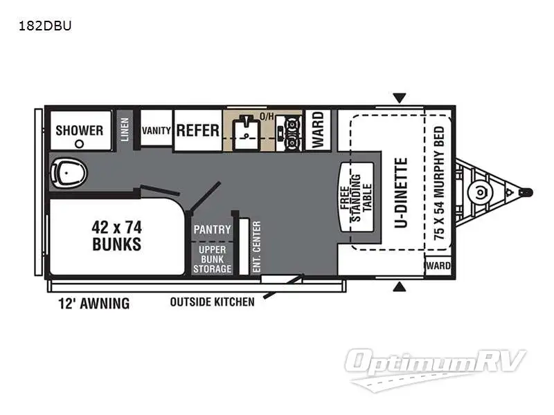 2021 Viking VIKING 182DBU RV Floorplan Photo