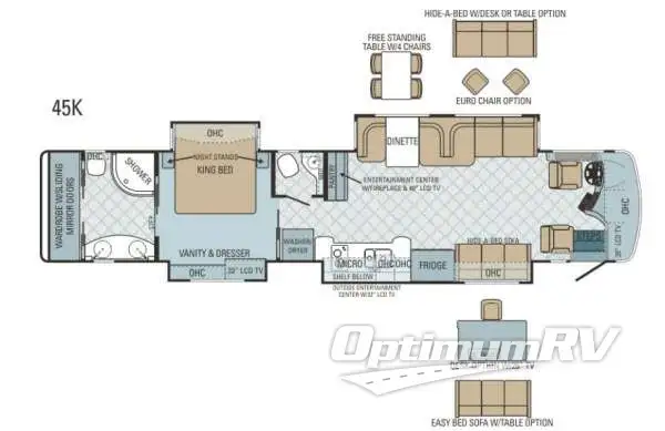 2013 Entegra Cornerstone 45K RV Floorplan Photo