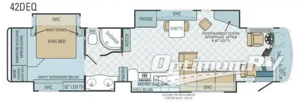 2013 Entegra Aspire 42DEQ RV Floorplan Photo