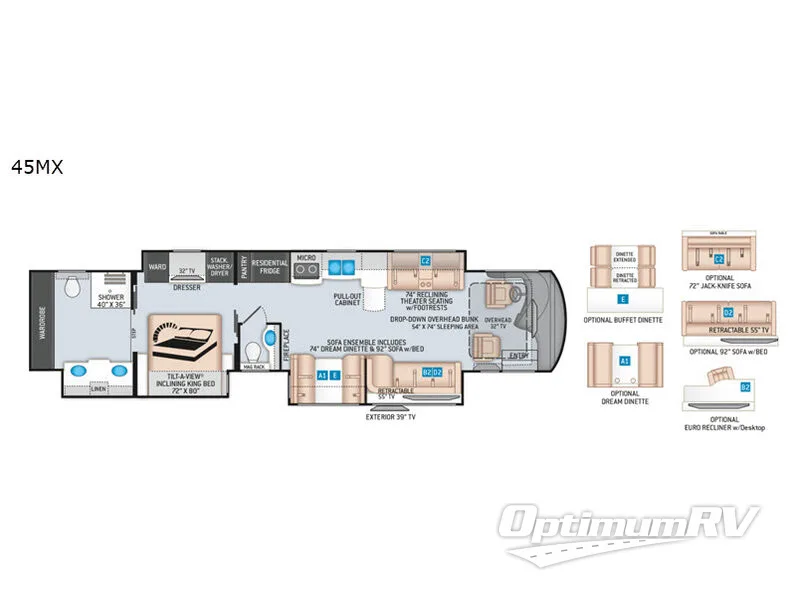 2020 Thor Tuscany 45MX RV Floorplan Photo