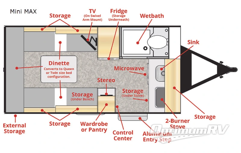2021 Xtreme Outdoors Little Guy Mini MAX Floorplan Photo