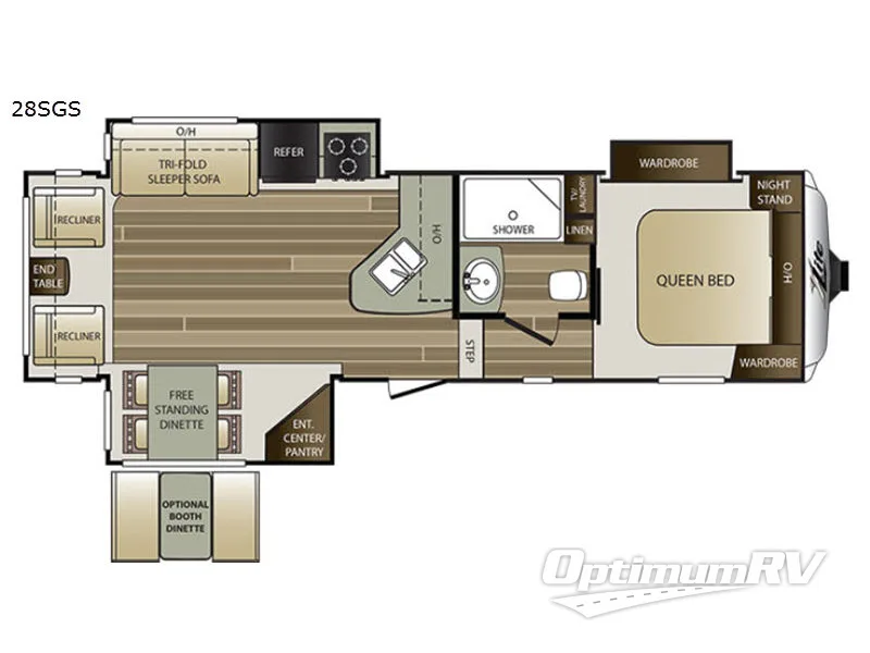 2018 Keystone Cougar X-Lite 28SGS RV Floorplan Photo